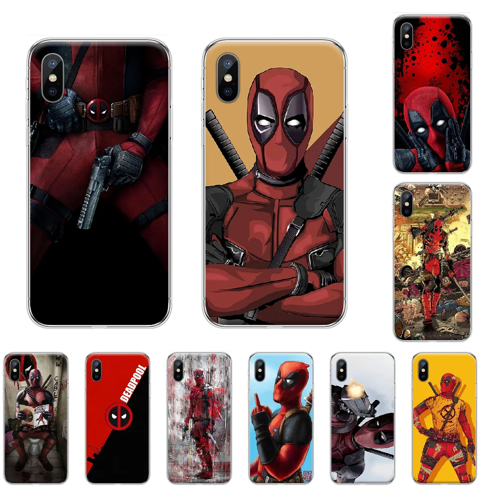 Герои Дэдпул Marvel черный мягкий чехол для телефона iphone 4 4S 5 5S SE 5C 6 6S 7 8 plus X XS XR 11 PRO