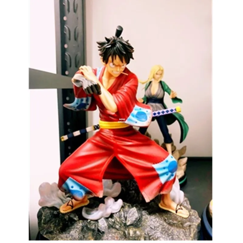 12 "Цельная статуя соломенная шляпа Пираты бюст кимоно Ver Luffy полноразмерная портретная шляпа мальчик анимационная фигурка GK игрушечная