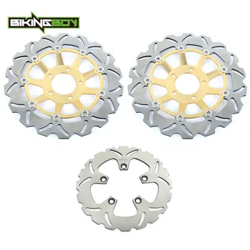 

BIKINGBOY For SUZUKI GSX 750 1997 1998 1999 2000 2001 2002 2003 97 98 99 0001 02 03 Full Set Front Rear Brake Discs Disks Rotors
