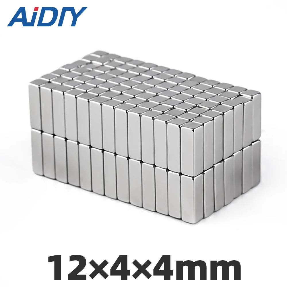 20Pcs N35 12 x 4 x 4mm Super Strong Block Square Rare Earth Neodymium Magnet 