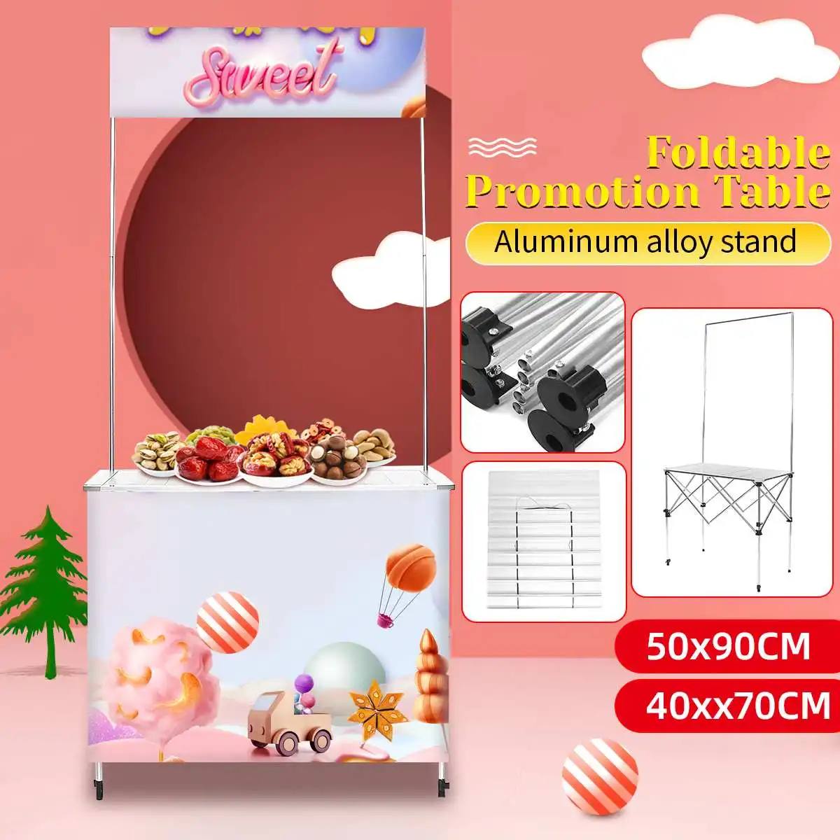 

Aluminum Alloy Exhibition Display Table Trade Show Counter Stand Counter Supermarket Activity Store Demo Counter Lapdesks
