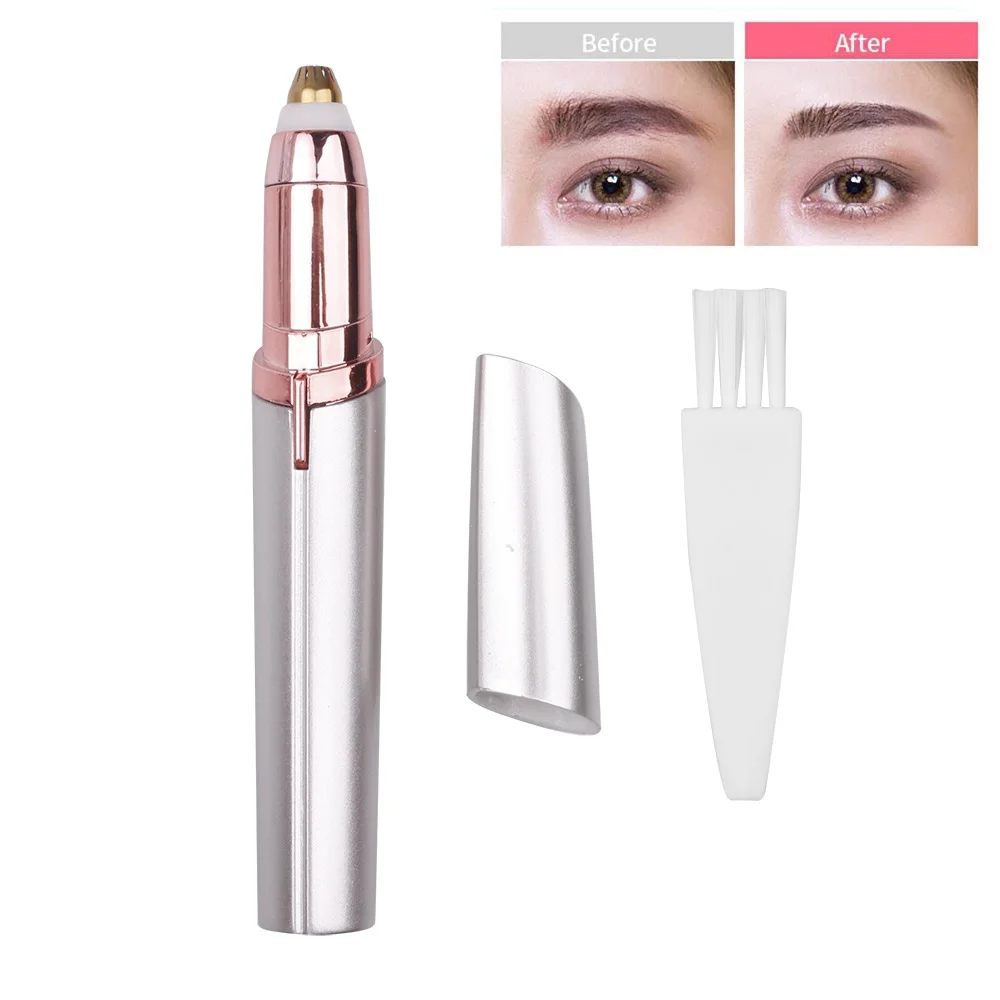 Mini Electric Eyebrow Trimmer Pen Eyebrow Epilator Painless Eye Brow ...