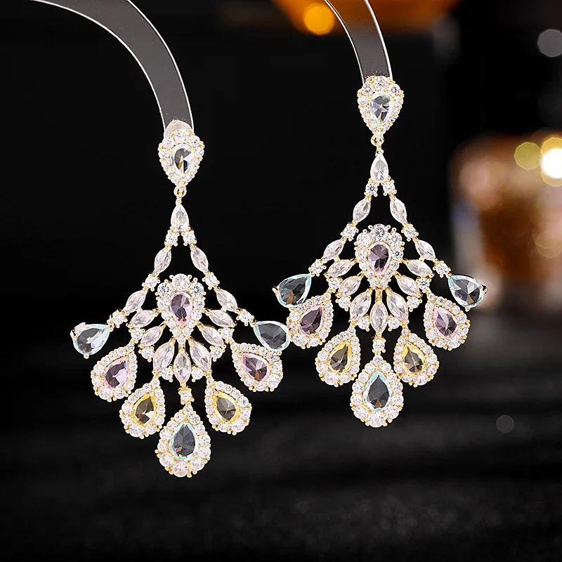 Decorative Long Gold Tone Fancy Earrings - jewelry - by owner - sale -  craigslist