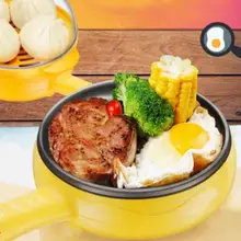 1 комплект, мульти-функциональное электрическое сковорода двойной пару яйцо Плита антипригарная сковорода подключаемого модуля с завязкой сзади; Нержавеющая сталь блины