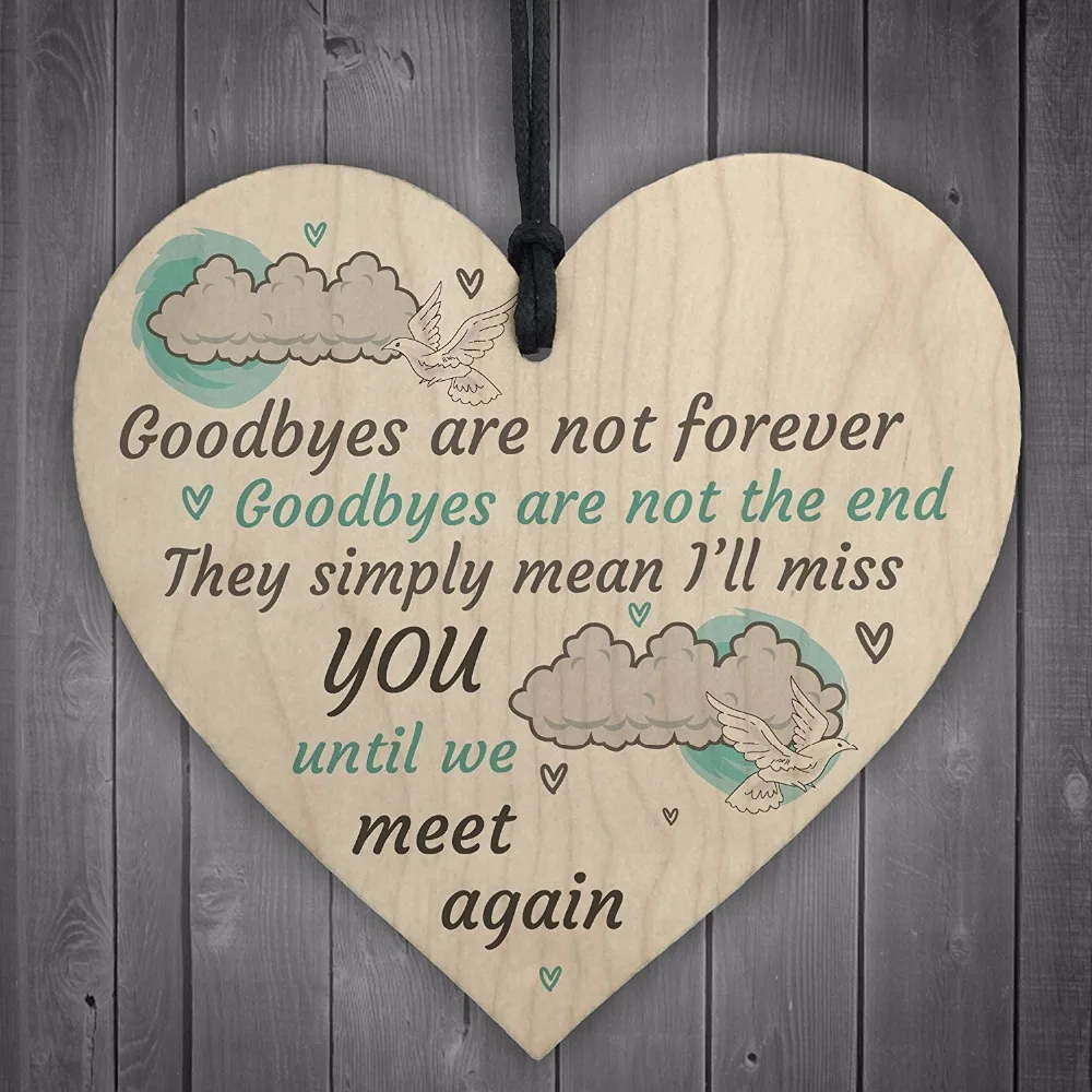 5-Meijiafei-Goodbyes-Are-Not-Forever-Wooden-Hanging-Memorial-Berevement-Heart-Plaque-Heaven-Sign-Sign