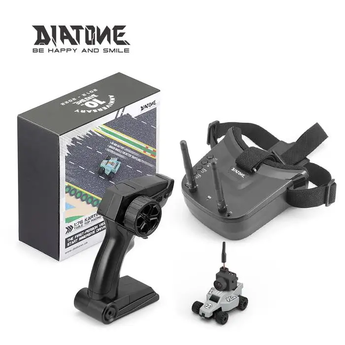 DIATONE 1:76 Q33 Karting FPV RTR Car 5.8G 25mW Camera with FPV Goggles Q2 2.4G 2CH Remote Control Up To 50 Meters