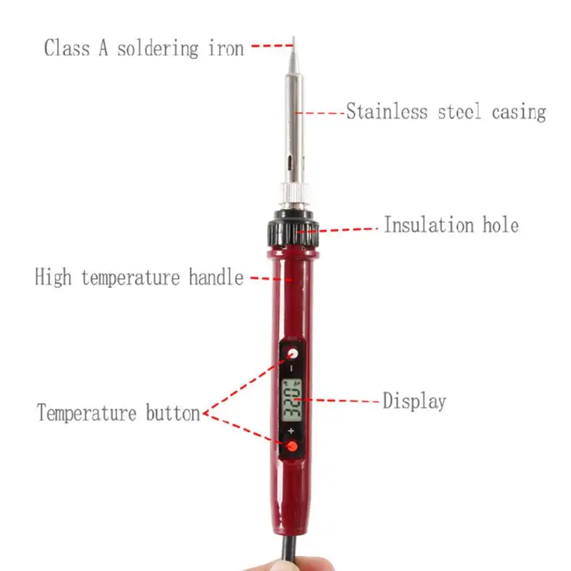 80 Вт Электрический Утюг Мини паяльная станция ЖК-цифровой дисплей температура регулируемый термостат внутренний горячий паяльник