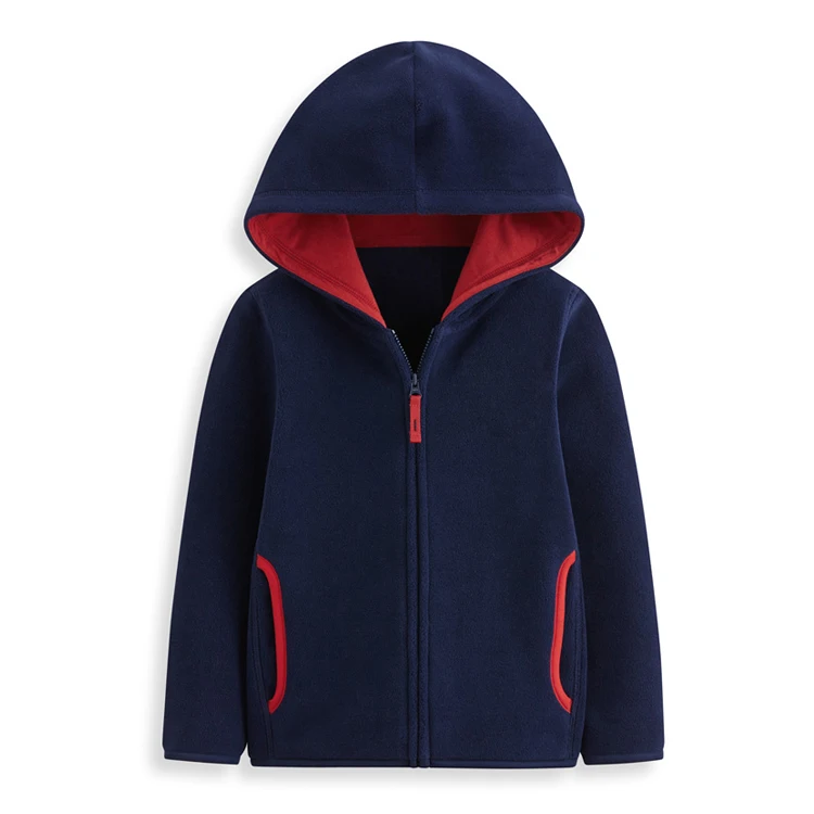 Goedkoop 2019 herfst kinderkleding solid lange mouwen fleece dunne rits vest jongens jassen voor jongens meisjes kids bovenkleding jassen
