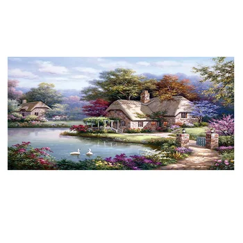 House Trees Landscape Paintings Printed On Canvas 2