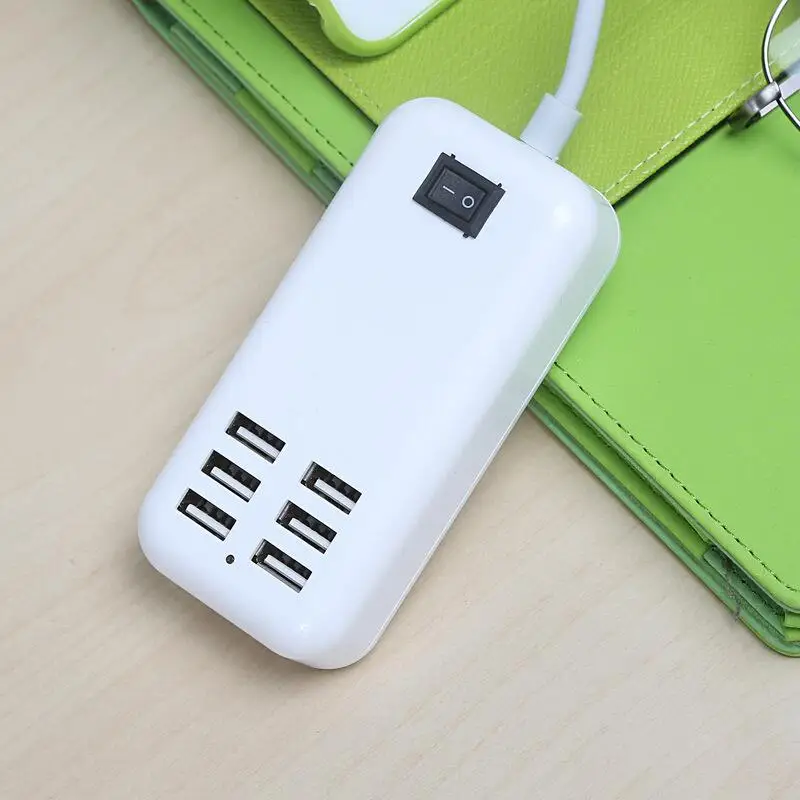 6-Порты и разъёмы USB с подзарядкой от USB Зарядное устройство мобильного телефона Зарядное устройство мульти Порты и разъёмы интеллигентая(ый) usb-кабель для быстрой зарядки USB мульти-функциональное гнездо KY94