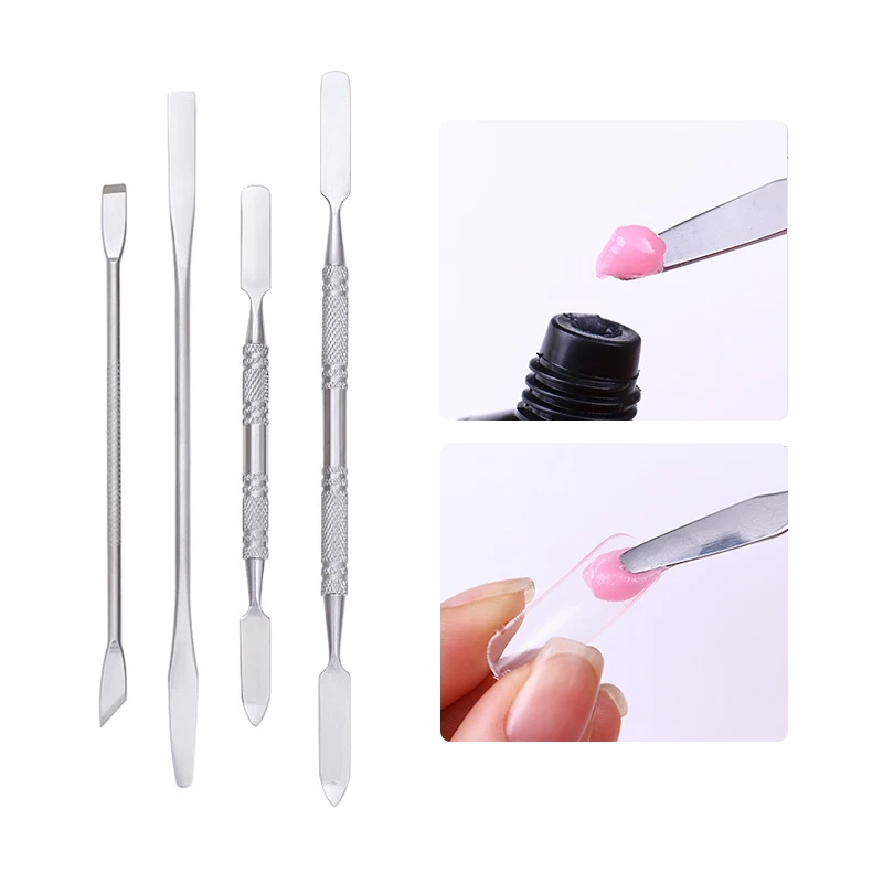 

Dual-ended Nail Extension Spoon Tool Non-slip Handle Polish Cream Color Mix Stick Manicuring Nail Art Tool for Nail Design