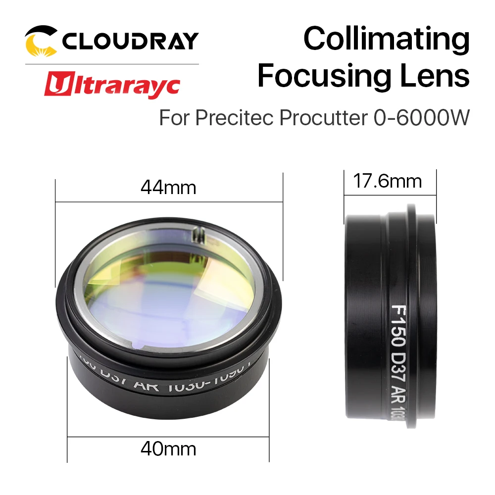 Ultrarayc Fiber Laser Collimating Focusing Lens Dia.37mm with Lens Holder for Precitec Fiber Laser Cutting Head Lens Collimator