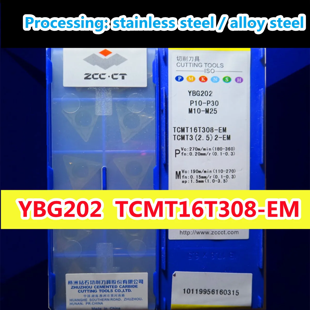 YBG202 TCMT16T308-EM  10pcs/set 100%original ZCC.CT insert YBG202=M10-M30 Processing: stainless steel / alloy steel 15mm pipe bender