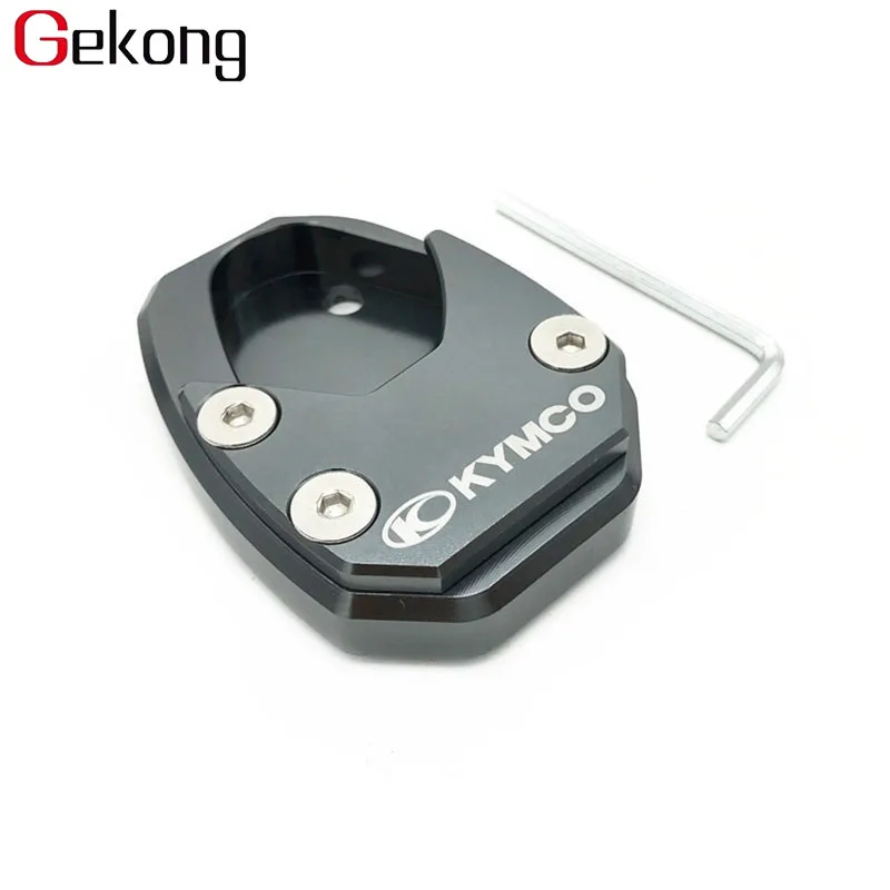 Мотоцикл с ЧПУ подходит для KYMCO CT250 CT300 XCITING 250 300 400 S400 мотоциклетные ножки боковая подставка удлинитель опорная пластина расширитель - Цвет: Titanium