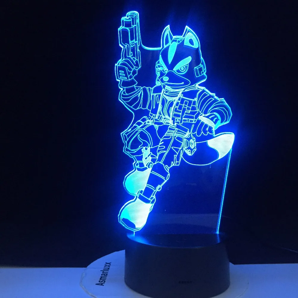 Starfox 3D Настольная лампа с USB сенсором, 7 цветов, меняющаяся фигурка лисы, декоративная лампа для детей, подарок для малышей, праздничное предложение
