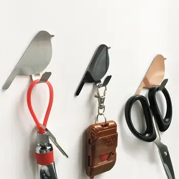 

Traceless Bird Shaped Refrigerator Key Hook Nordic Wall Hanger Style Vintage Free Punching Kitchen Tool Towel Rack Home Storage