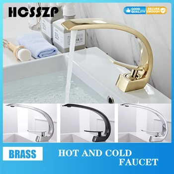 

Cold Hot Basin Faucets Modern Bathroom Mixer Tap Brass Washbasin Faucet Single Handle Hole Elegant Crane Tap With Water Pipe 1PC