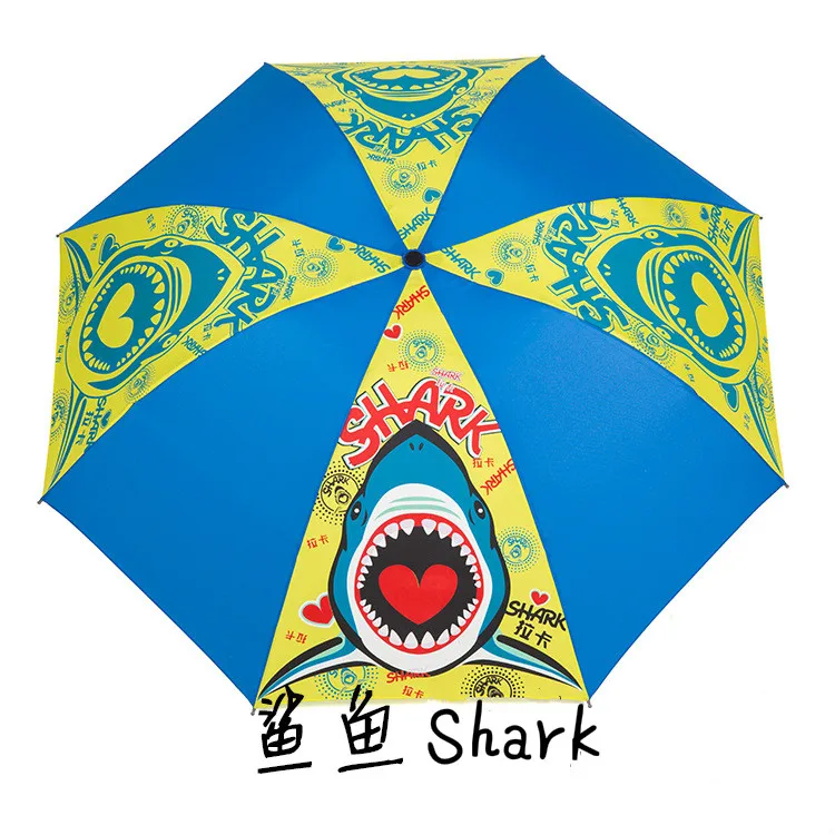 new children's umbrella folding umbrella spider-man altman transformers cartoon pattern kids umbrella 13 colors to choose from - Цвет: shark