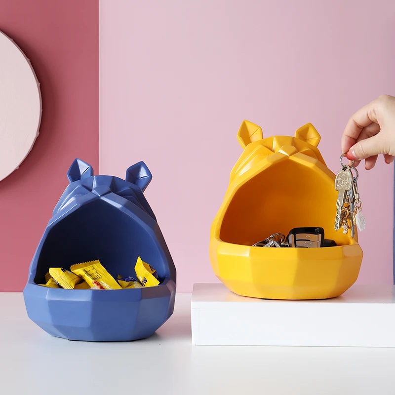 2020 New home storage box Dog cat modern figurine Candy Fruit key Desktop home decor storage container Home Office Storage box