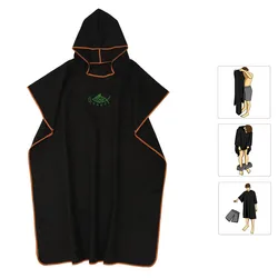 Adult Microfiber Quick Dry Swim Robe Wetsuit Suit Changing Robe Poncho Beach Blanket Bath Towel Hood Absorbent Swimming Towel
