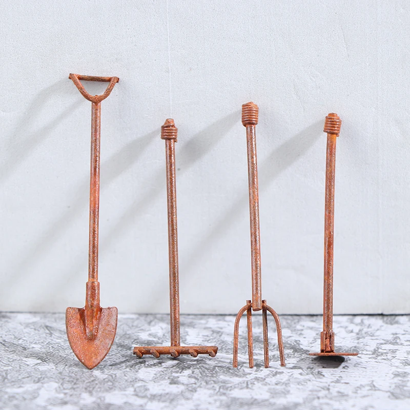 

1:12 Dollhouse Mini Shovel Hoe and Pitchfork Farming Tools Fairy Garden Tool
