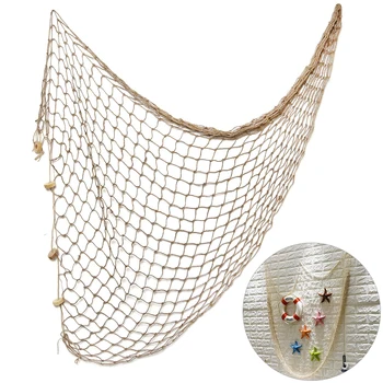 

100*200cm Photographing Mediterranean Style Decorative Fish Netting Marine Fishing Net Wall Decoration Photographing Background