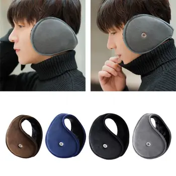 

Mens Womens Winter Accessory Thicken Plush Lining Classic Earmuffs with Earholes for Answer Phone Outdoor Adjustable Ear Warmer