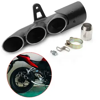 

Stainless Steel Black Motorbike Motorcycle Three Outlet Modified Exhaust Muffler System Pipe Silencer