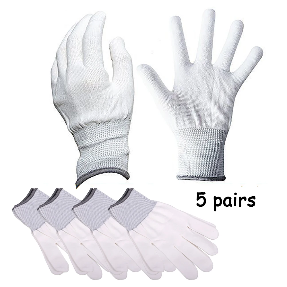 

EHDIS 5 Pairs Anti-static Nylon Work Gloves For Wrapping Car Film Carbon Fiber Window Tint Hand Protector Vinyl Applicator Tools
