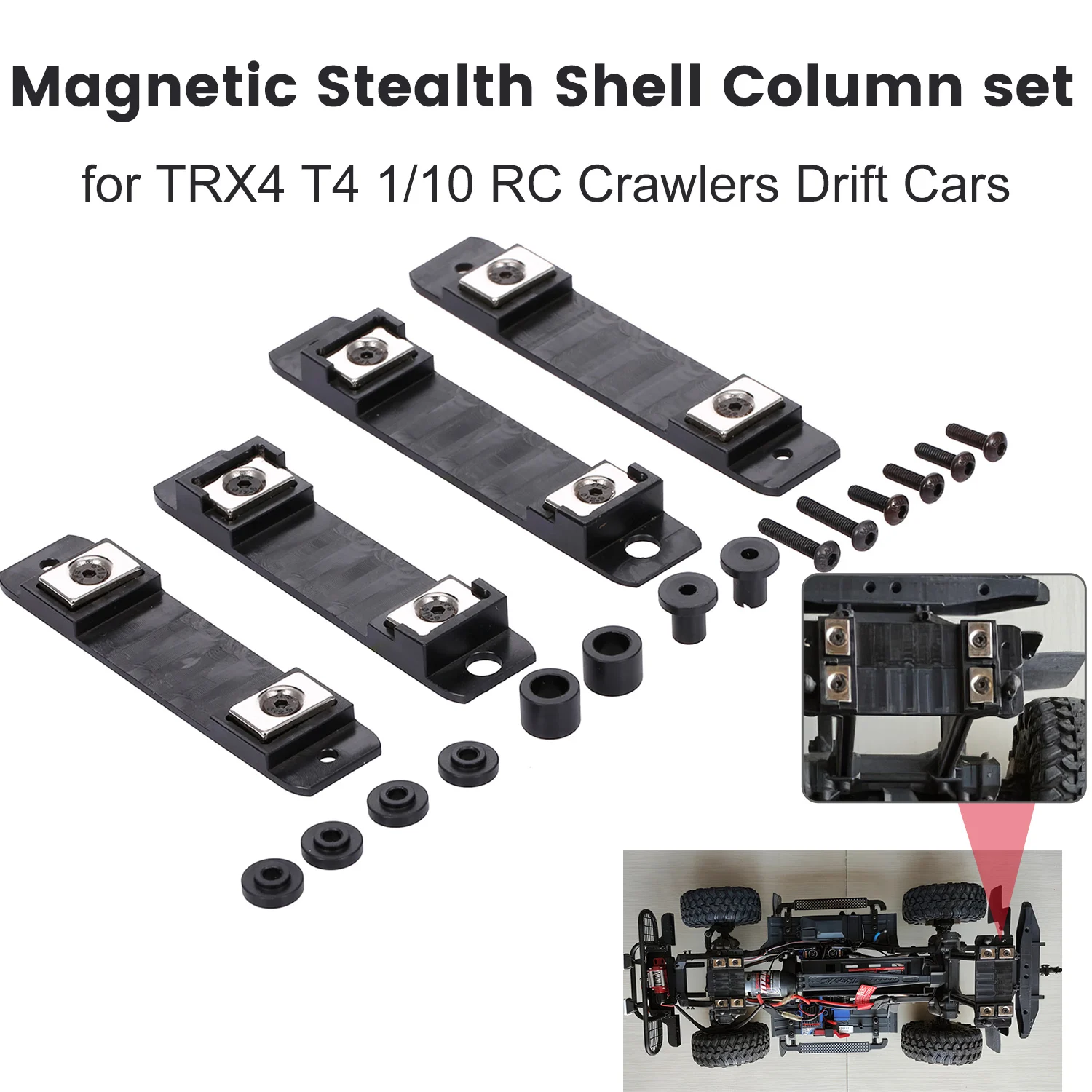 For TRX4 T4 1/10 RC Crawlers Drift Cars High Quality Magnetic Stealth Car Shell Column Body Post Mount | Игрушки и хобби