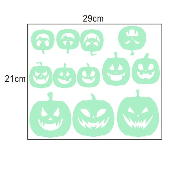 Pumpkin Британский Хэллоуин Декор комнаты Настенные наклейки Светящиеся в темноте светящиеся - Цвет: Pumpkin