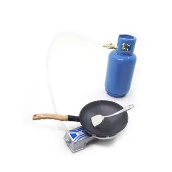 

1/12 Mini Dollhouse Miniature Simulation Gas Stove Pot Spatula Kitchen Utensils Gas Stove Pot Spatula