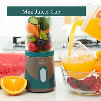 

400ML Mini Juicer Portable USB Rechargeable Juicer Cup Fruit Electric Juice Mixing Cup Meat Grinder Milkshake Cup CZJ2