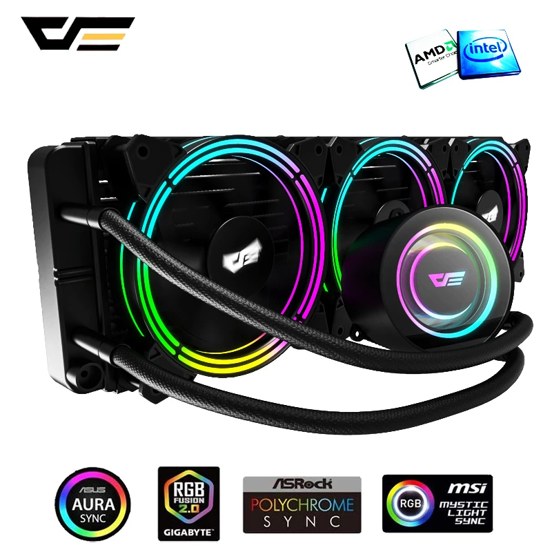 darkFlash Water Cooling AIO PC ARGB Cooler Radiator Thermal Paste CPU Cooler Heatsink For LGA