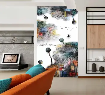 

[Self-Adhesive] 3D Lotus Pond 177257 Wall Paper mural Wall Print Decal Wall Murals