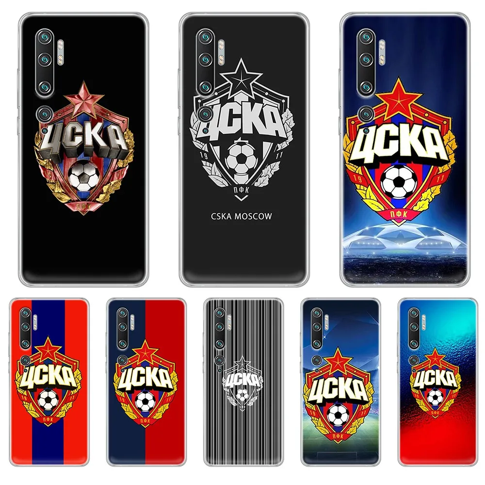 

CSKA Moscow logo luxury Etui shell Transparent Phone Case cover hull For XIAOMI mi 3 4 5 5X 8 9 10 se max pro a2 9T note lite