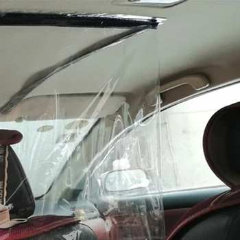 

1.4 X 2m Brand New Car Transparent Insulation Curtain Reusable Prevent Droplets And Dust Protective Film Suitable For Car Taxi