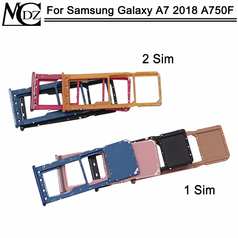 

New A750 SIM Card Tray For Samsung Galaxy A7 2018 A750F SIM Card Reader Sim Tray Holder Sim Slot Replacement Parts