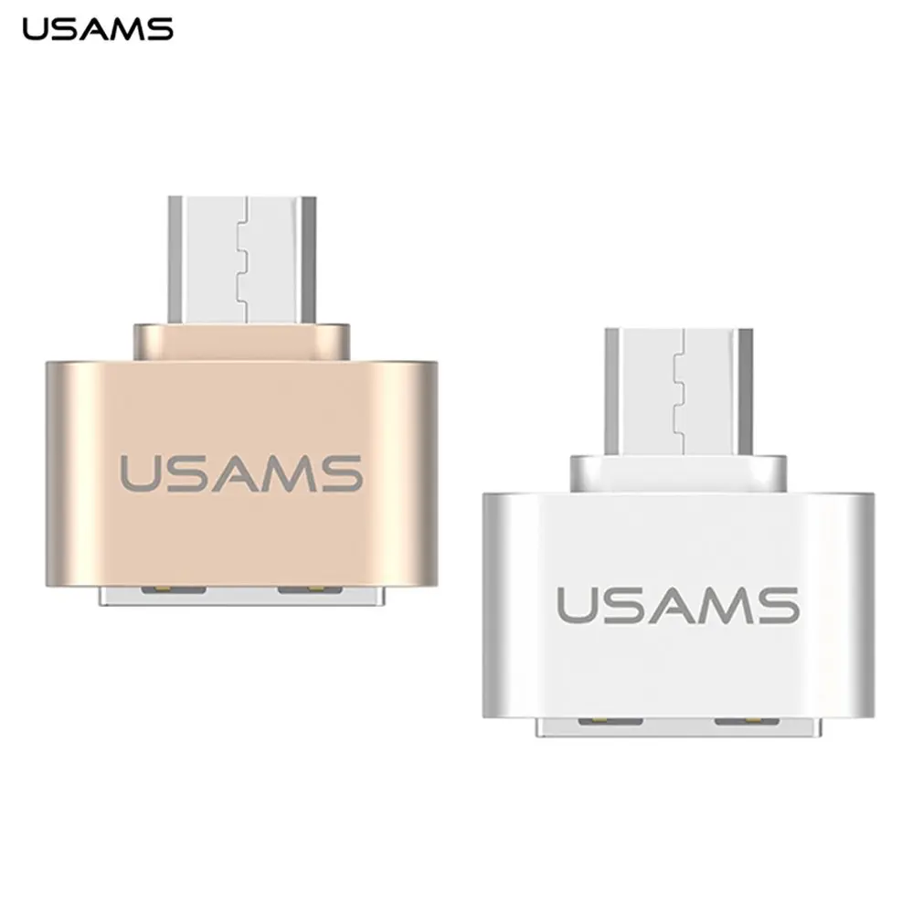 USAMS маленький размер мини микро USB к USB адаптер 2,0 конвертер для планшетных ПК мобильных телефонов к клавиатуре U диск мышь