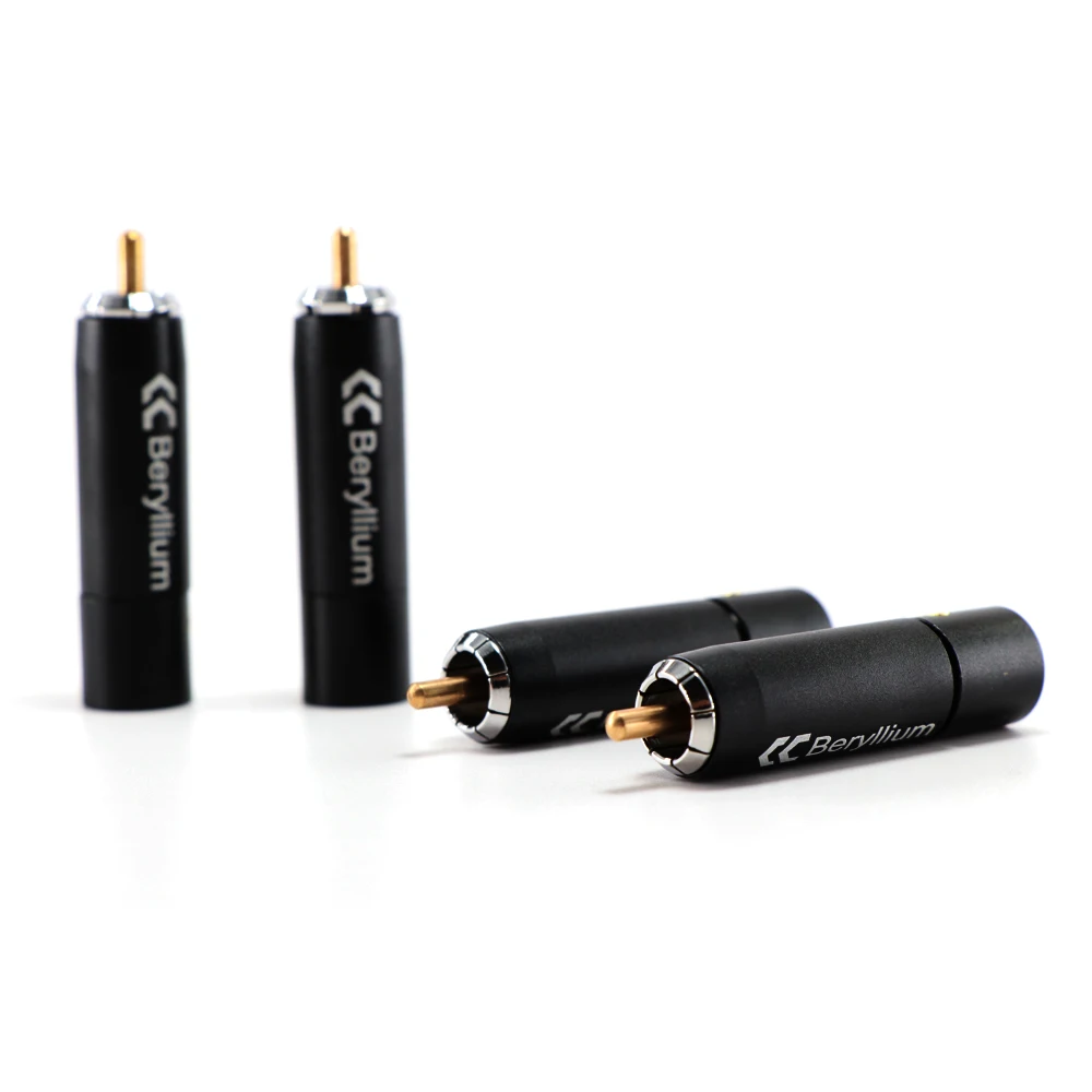 4 шт. CopperColor RCA-BE бериллиевый сплав RCA вилки, RCA адаптер jack, аудио Межблочный кабель разъем