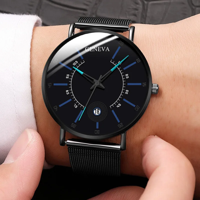 Men Watches 2022 Luxury Fashion Mens Business Watch Ultra Thin Thin Stainless Steel Mesh Belt Quartz Wrist Watch Reloj Hombre