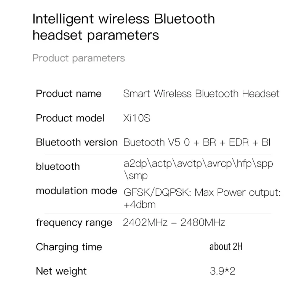 XI10S TWS 5,0 Bluetooth наушники Беспроводные спортивные наушники-вкладыши Bluetooth гарнитура с цифровым зарядным устройством/без цифрового зарядного устройства