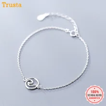 Trustdavis Серебро 925 пробы ювелирные изделия женские модные Очаровательные Круглые браслеты для женщин дочки девочек друзей подарок DA68