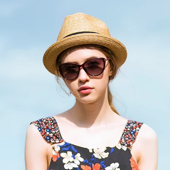 

Sedancasesa 100% Plant Straw Hats for Women Ladies Snap Brim Beach Caps Summer Sun Fedora Hats Unisex for Both Men and Women