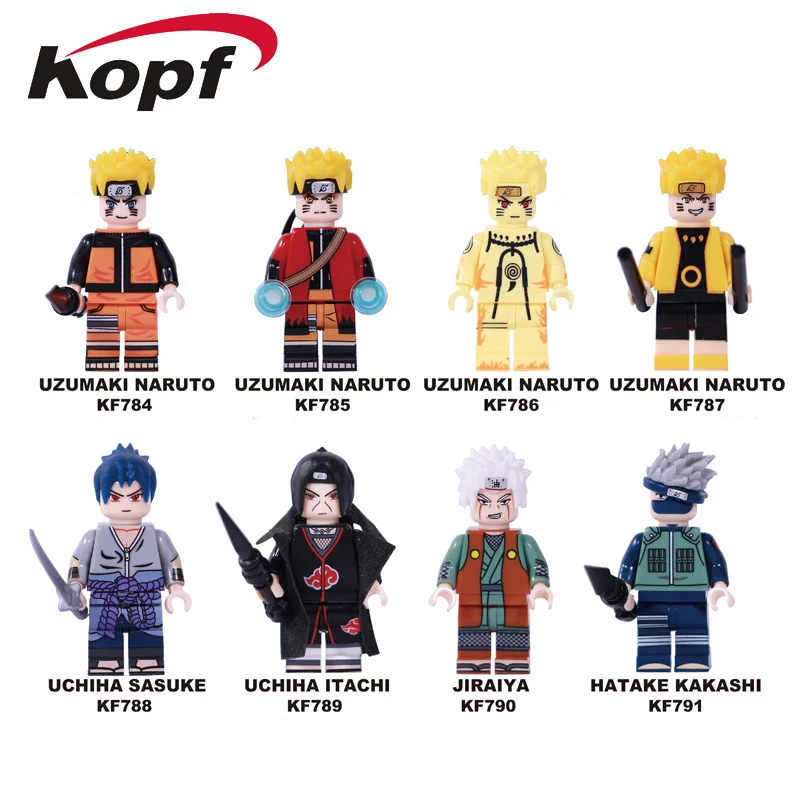 

KF6078 Single Sale Anime Building Blocks Naruto Figures Kakashi Uchiha Itachi Sasuke Learning Model Bricks Toys