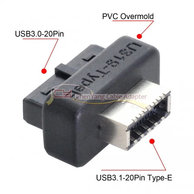 オーバーモールド-USB 3.1ソケット,フロントパネルアダプター,キータイプ-e-usb 3.0,オス延長アダプター AliExpress