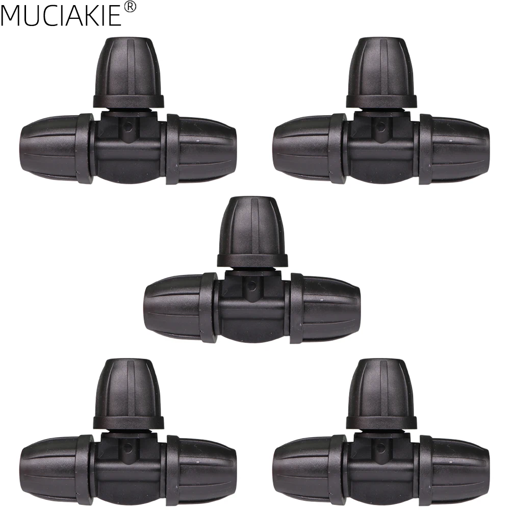 

MUCIAKIE 5PCS Garden Hose Tee Water Connector with Lock for 8/11mm Hose Water Splitter 3/8'' Tubing Barb Connector Equal Adaptor