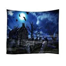 Halloween Tapestry Pumpkins Tree Grave crow Print Wall Hanging Tapestry Art Home Decoration Wall Tapestry