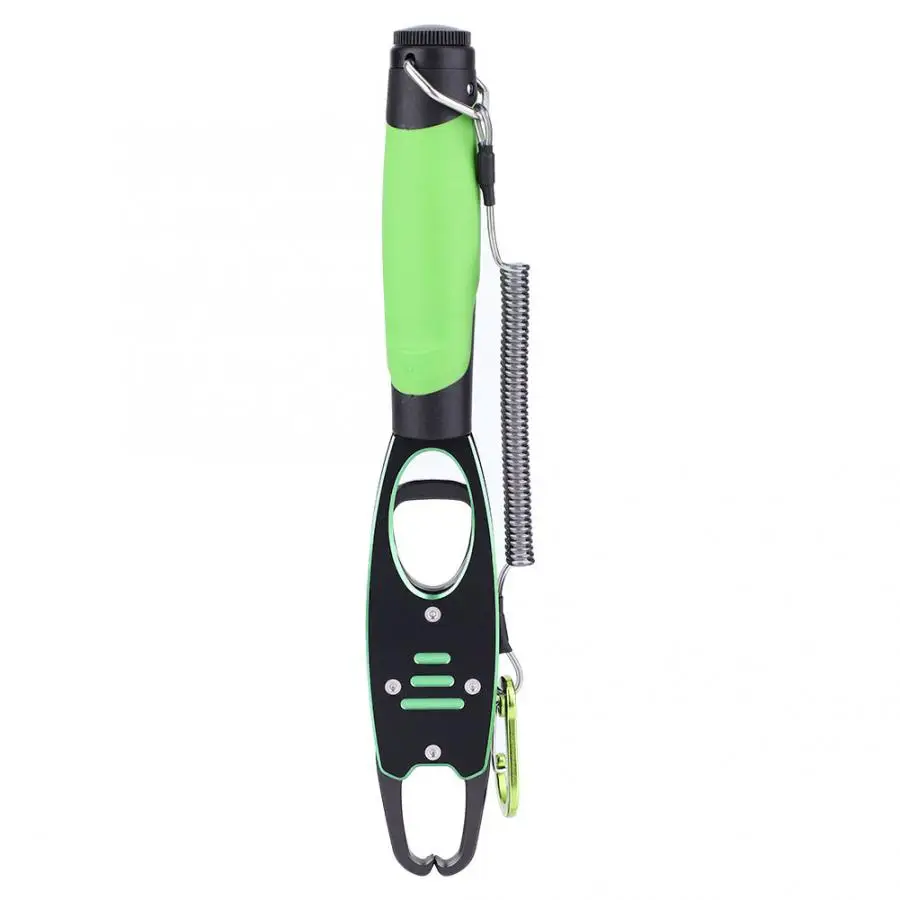 

Multifunctional Fish Lip Gripper Grabber Aluminum Alloy Fishing Control Tools with Scale Lanyard Outdoor Fishing Accessories