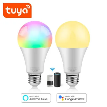 

Smart Dimmable 15W E27 LED Lamp RGB RGBW RGBWW Magic light Bulb Compatible with Bluetooth Tuya Smart Life APP Alexa Google Home